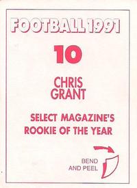 1991 Select AFL Stickers #10 Chris Grant Back